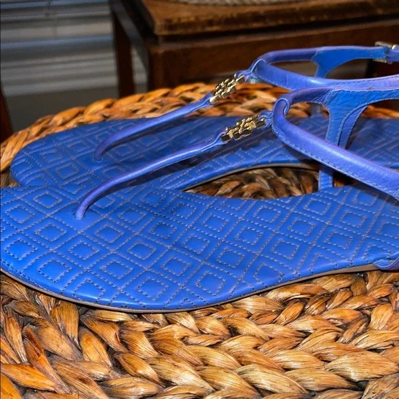 Tory Burch Royal Blue Strappy Thong Sandals Size 9.5 - Picture 7 of 11